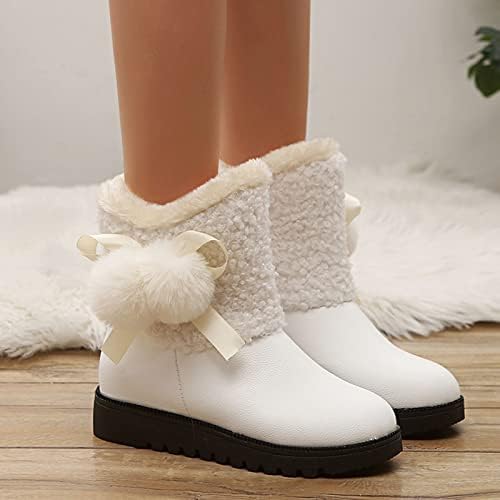 נשים שלג מגפי חם בציר חורף קרסול מגפי רך לנשימה נעל נעל בלעדי טריז מגפי נמוך עקב סתיו מגפיים