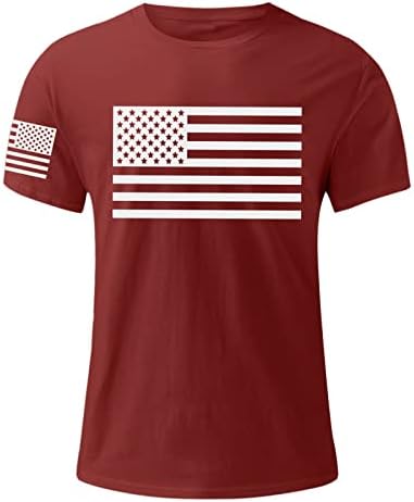 דגל אמריקאי בשליטה על חולצת T שרוול לגברים צוות צוואר מזדמן חולצות שרוול קצר
