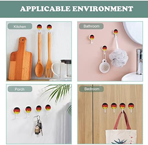 דגל ווים קיר גרמניה ווים פלסטיק עגולים ווים דבק עמידים לחדר אמבטיה מטבח 10 חבילה