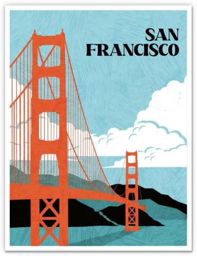 גשר שער הזהב של סן פרנסיסקו קליפורניה - מדבקת ויניל 3 - לטלפון בקבוק מים מחשב נייד - מדבקות אטומות למים