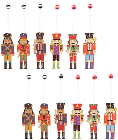 טנדיקוקו 48 יחידות עץ קישוט חג המולד חייל דמויות תליון אגוז מפצח אגוזים עונתי מסיבת צלמית קישוטי מציג