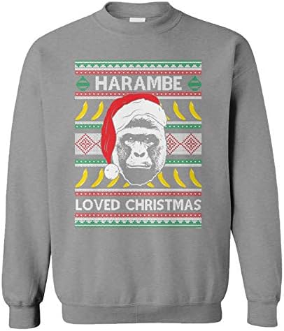 הרמבה אהב את חג המולד - RIP Gorilla Meme Unisex Crewnneck סווטשירט