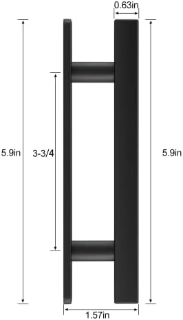 אוביסין 2 חבילות הזזה דלת אסם מטפל במגירת ארון עצמית שחורה מטפל בחור מרכז 3.78 '' סגסוגת אלומיניום דלת