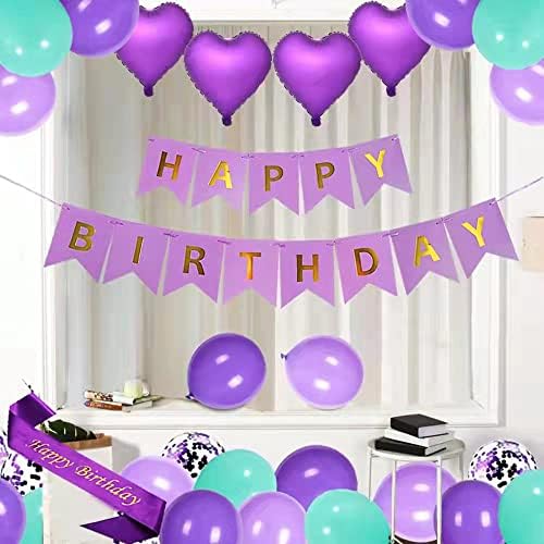 קישוטי מסיבת יום הולדת 32 סגולים מספקים נושא סגול נושא יום הולדת שמח אבנט 40 אינץ 'בלונים מספר 32 בלוני