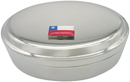 תליון דגל צ'ילה קופסת תכשיטים סגלגלה