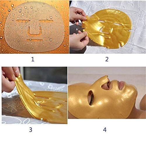 אדופקט 6 חתיכות מסכות פנים קולגן ג 'ל זהב 24 קראט לחות מסכות פנים זהב תיקוני יריעות קריסטל לאנטי אייג'