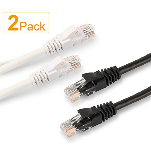 SHD CAT5E Ethernet רשת כבל כבל LAN כבל כבל כבל UTP RJ45 כבל רשת מחשב - 2PACK 6FET