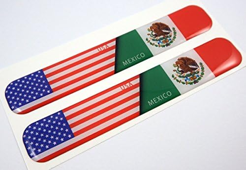 ארהב מקסיקו אמריקאי מקסיקני כיפה מדבקות סמל שרף מדבקות לרכב 5 איקס 0.82 & 34; 2 יח'.