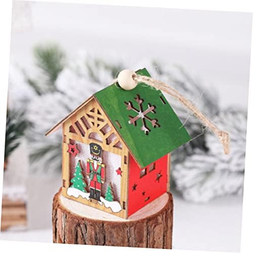 מפצח אגוזים עץ דקור יד דקור המולד דקור חג המולד כפר קישוט מפצח אגוזים חייל צעצועי כפר עץ בית בקתת עץ