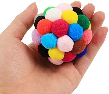 כדור צעצועי פעמון של Goone - כדורי קטיפה צבעוניים פעמון מובנה לחתולים, רודף אינטראקטיבי רודף צעצועים