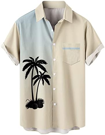 דודובבי גברים הוואי חופשת קיץ כפתור חוף כותנה פשתן בוהו גרפי מזדמן מזדמן מסיבת רווקות רופפת חולצות קלות